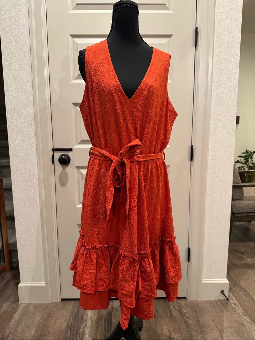 Calvin Klein Vibrant Orange Textured Blazer